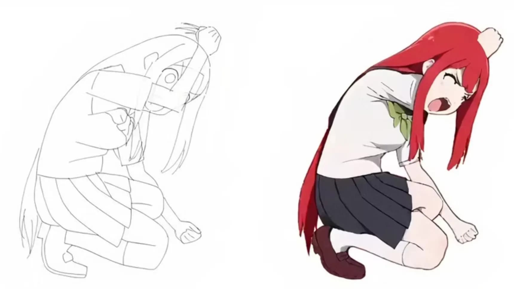 Náčrtek z tvorby anime Twins Hinahima