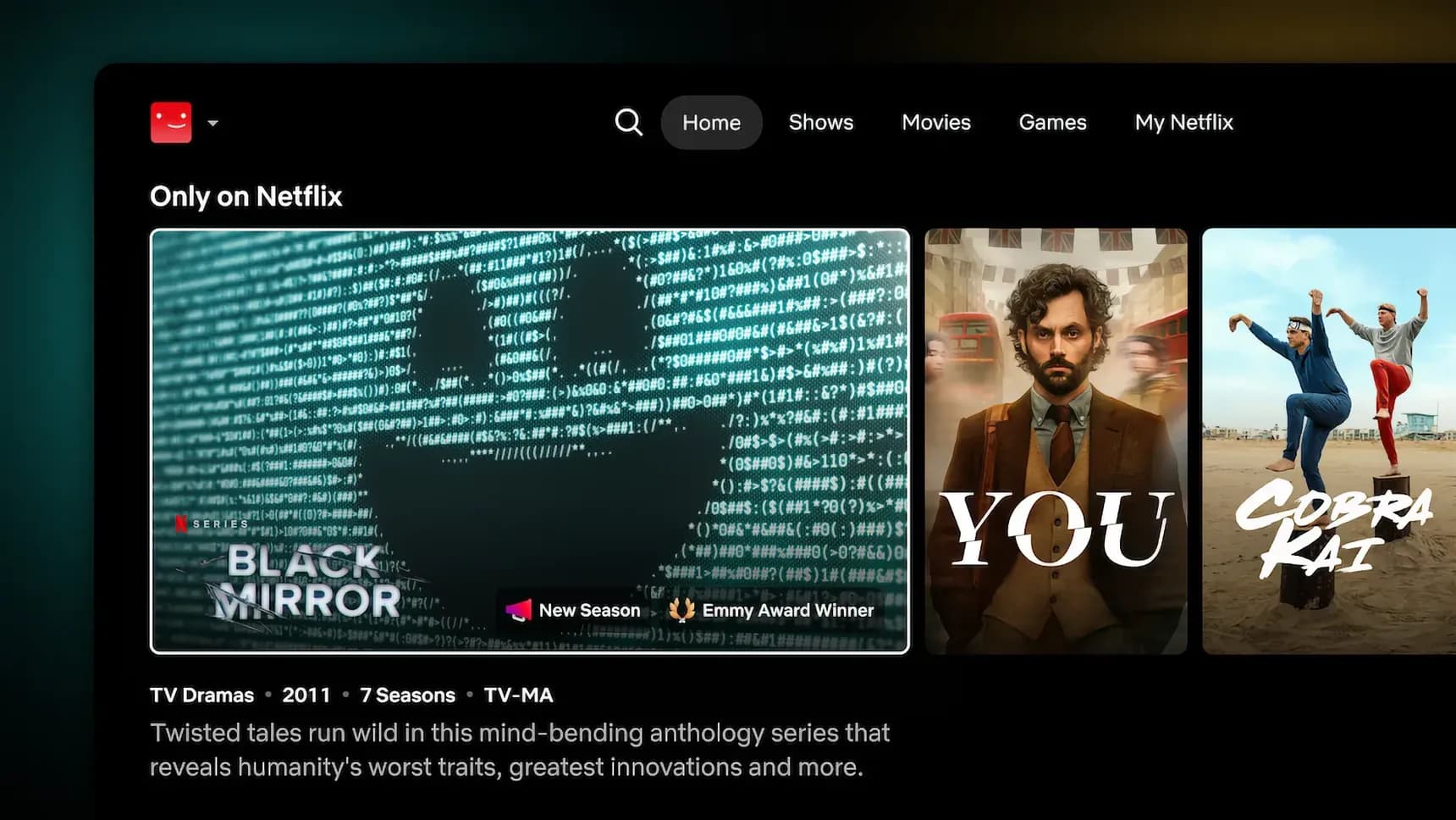 Redesign aplikace Netflix