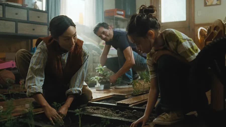 Greta Lee, Wagner Moura a Riley Chung ve filmu Úkryt nebo past
