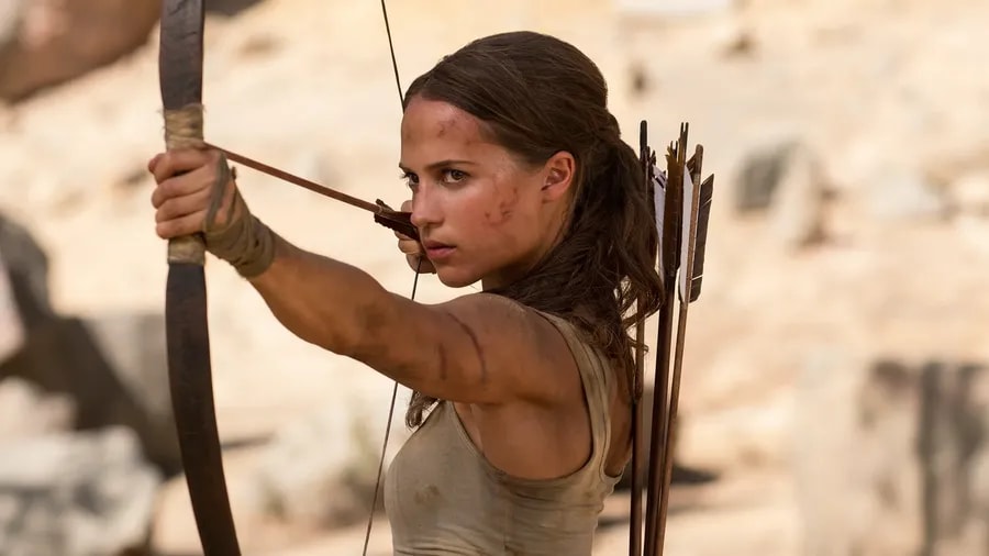 Alicia Vikander jako Lara Croft ve filmu Tomb Raider