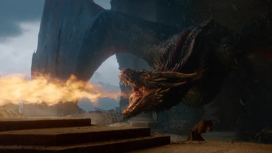 Drak Drogon dštící oheň