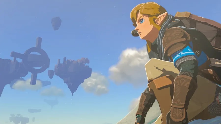 Hlavní hrdina Link ve videohře The Legend of Zelda: Tears of the Kingdom