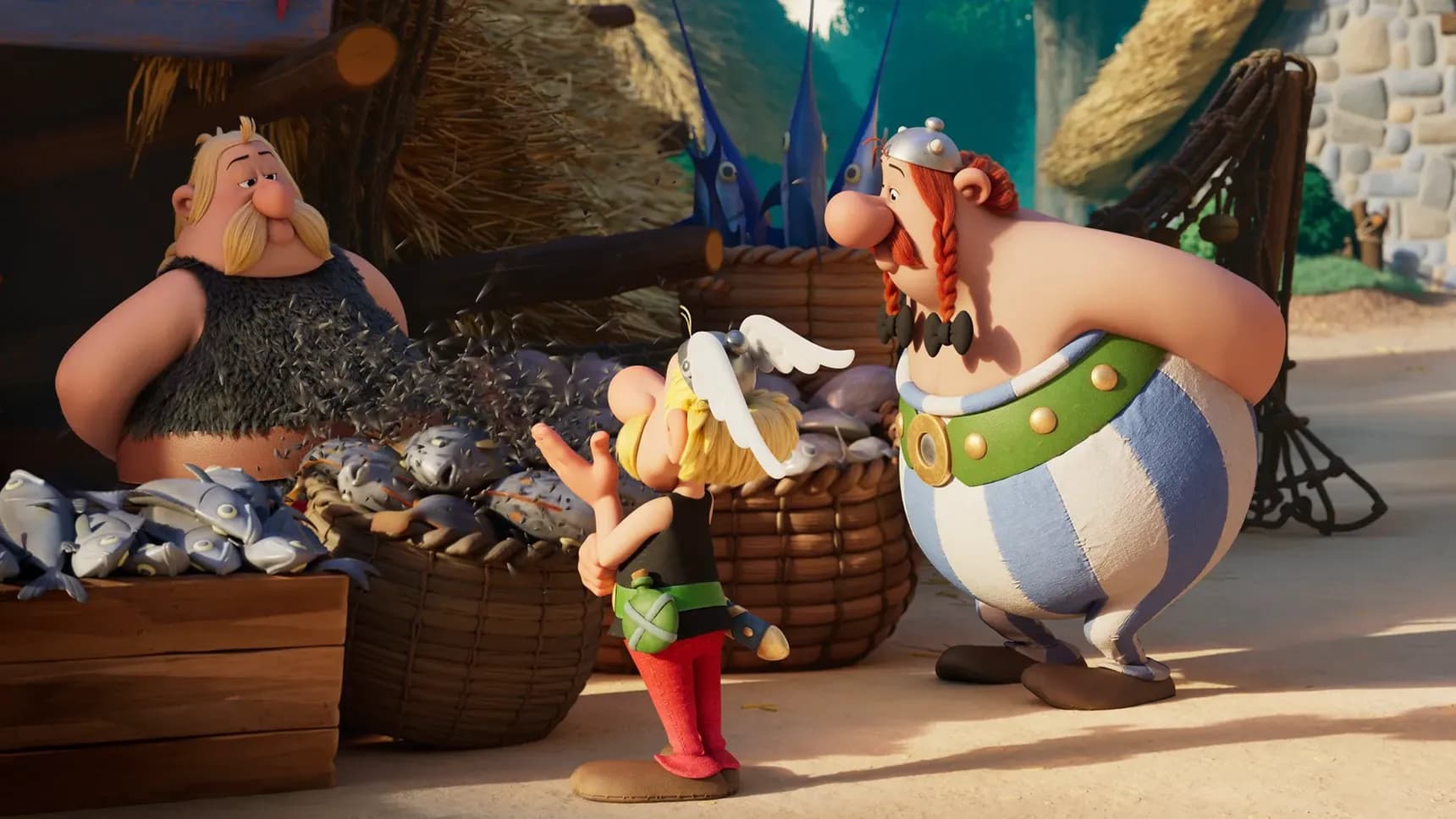 Záběr z animovaného seriálu Asterix a Obelix: Souboj náčelníků