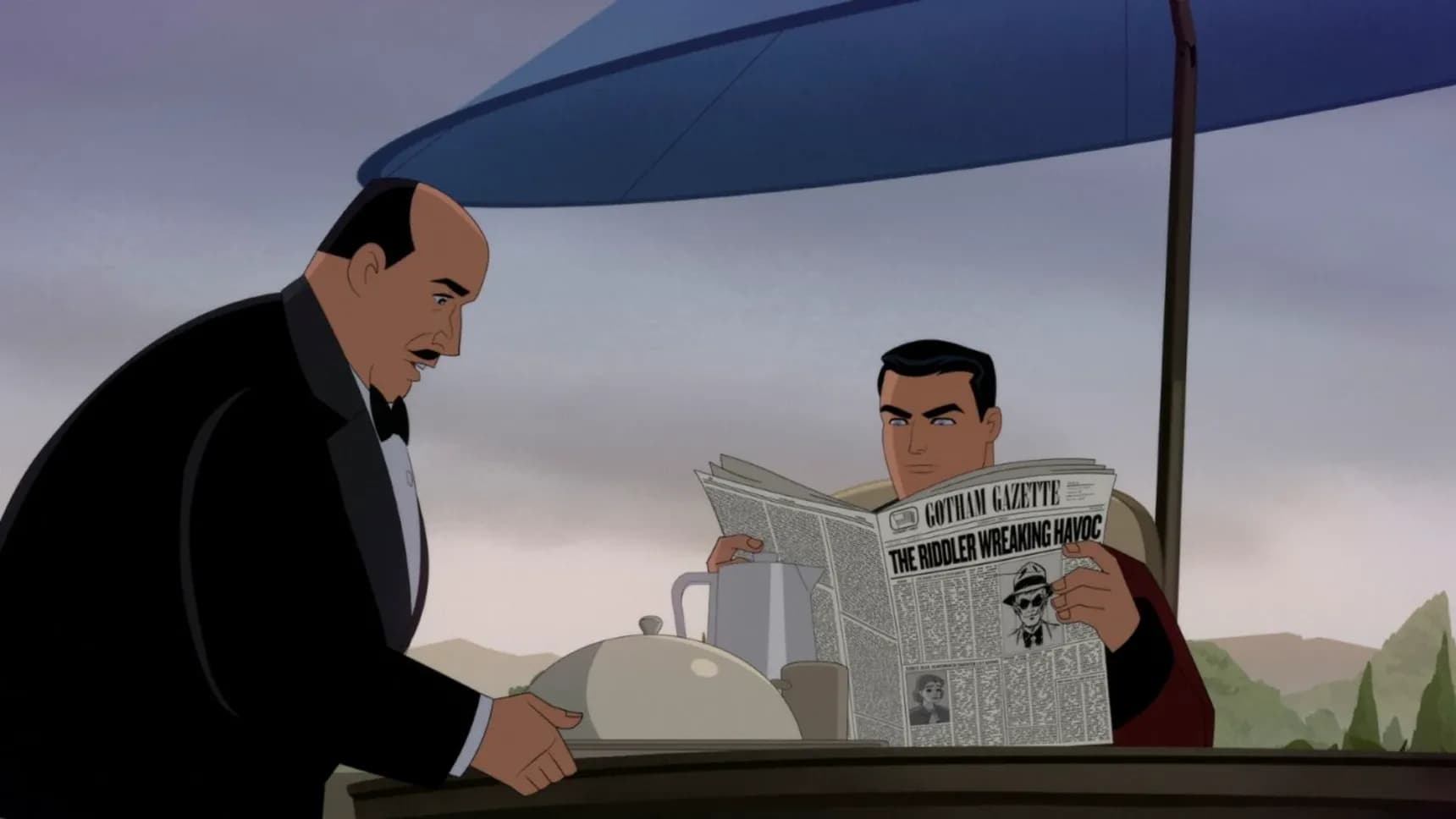Alfred Pennyworth a Bruce Wayne ve druhé řadě seriálu Batman: Rytíř v plášti