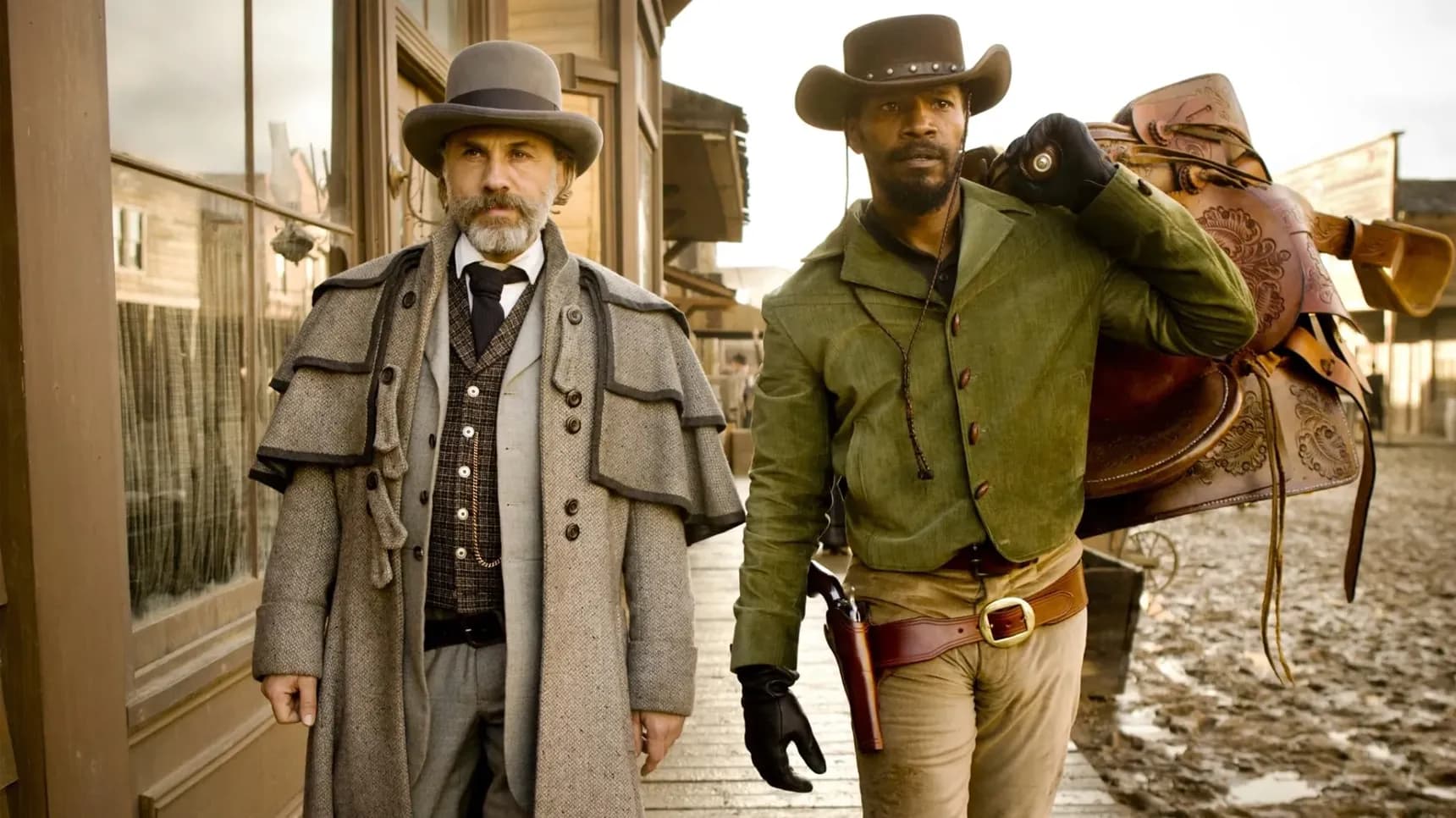 Christoph Waltz a Jamie Foxx ve filmu Nespoutaný Django