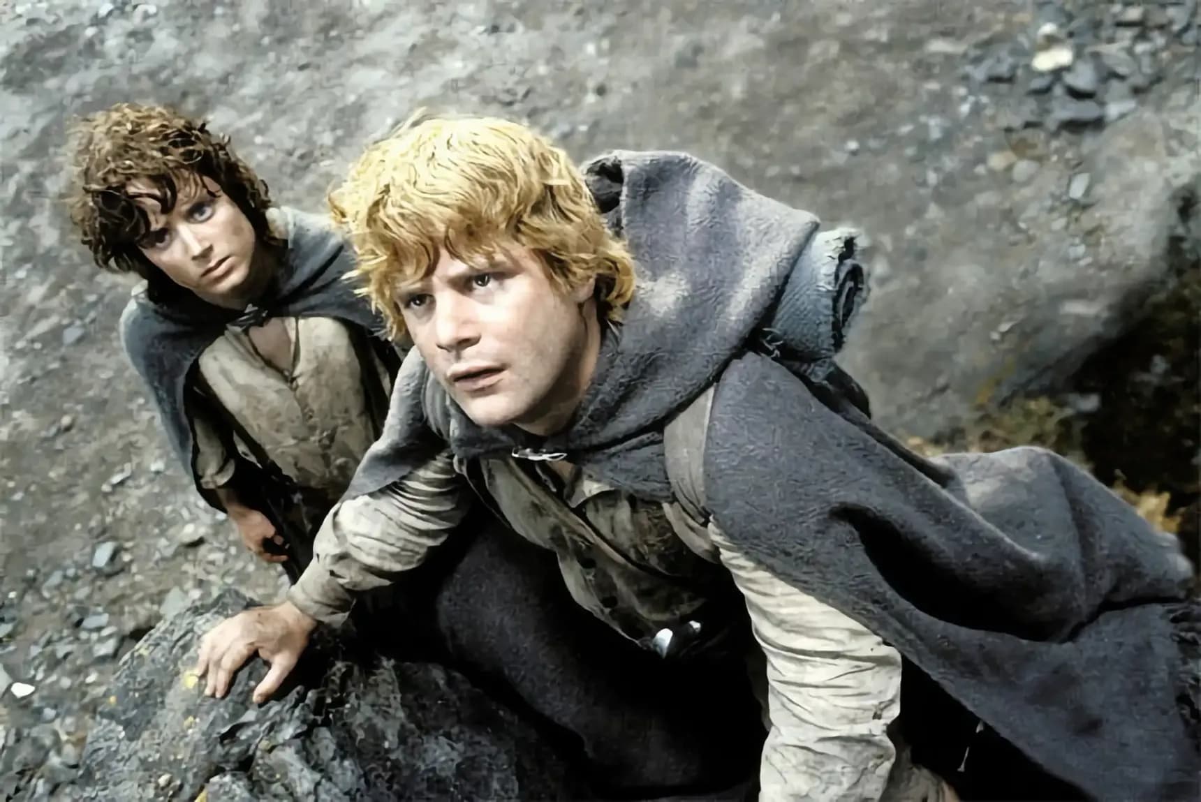 Elijah Wood a Sean Astin ve filmu Pán prstenů: Návrat krále