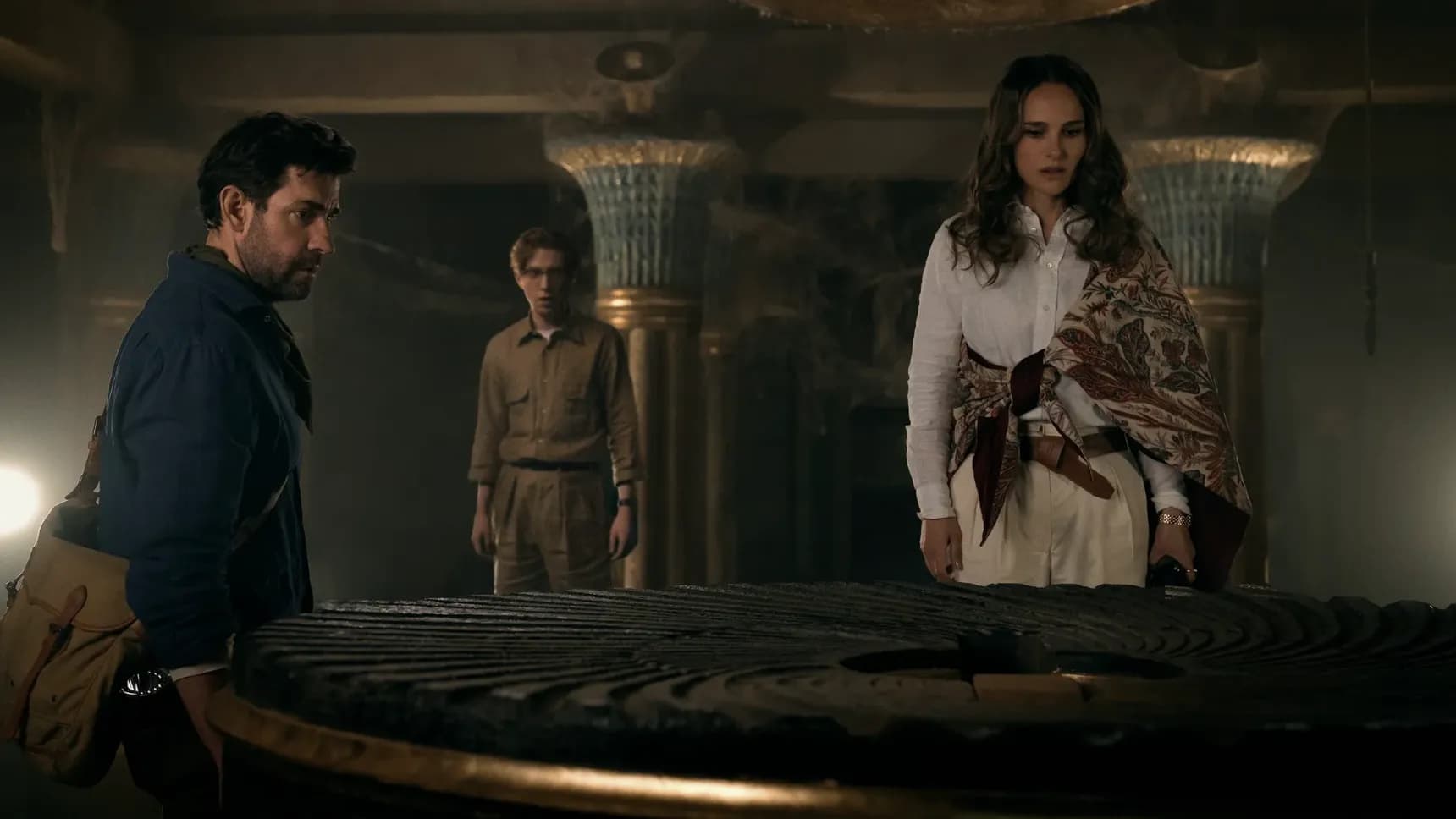 John Krasinski, Domhnall Gleeson a Natalie Portman ve filmu Pramen mládí