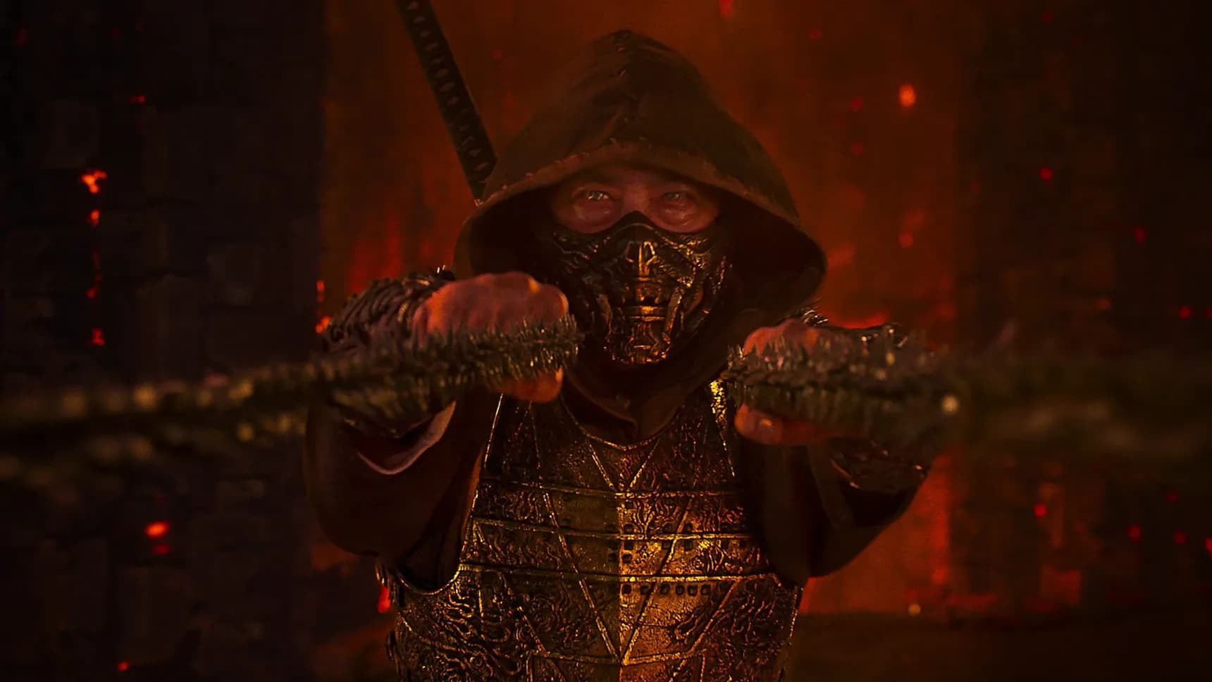 Hirojuki Sanada jako Scorpion ve filmu Mortal Kombat II