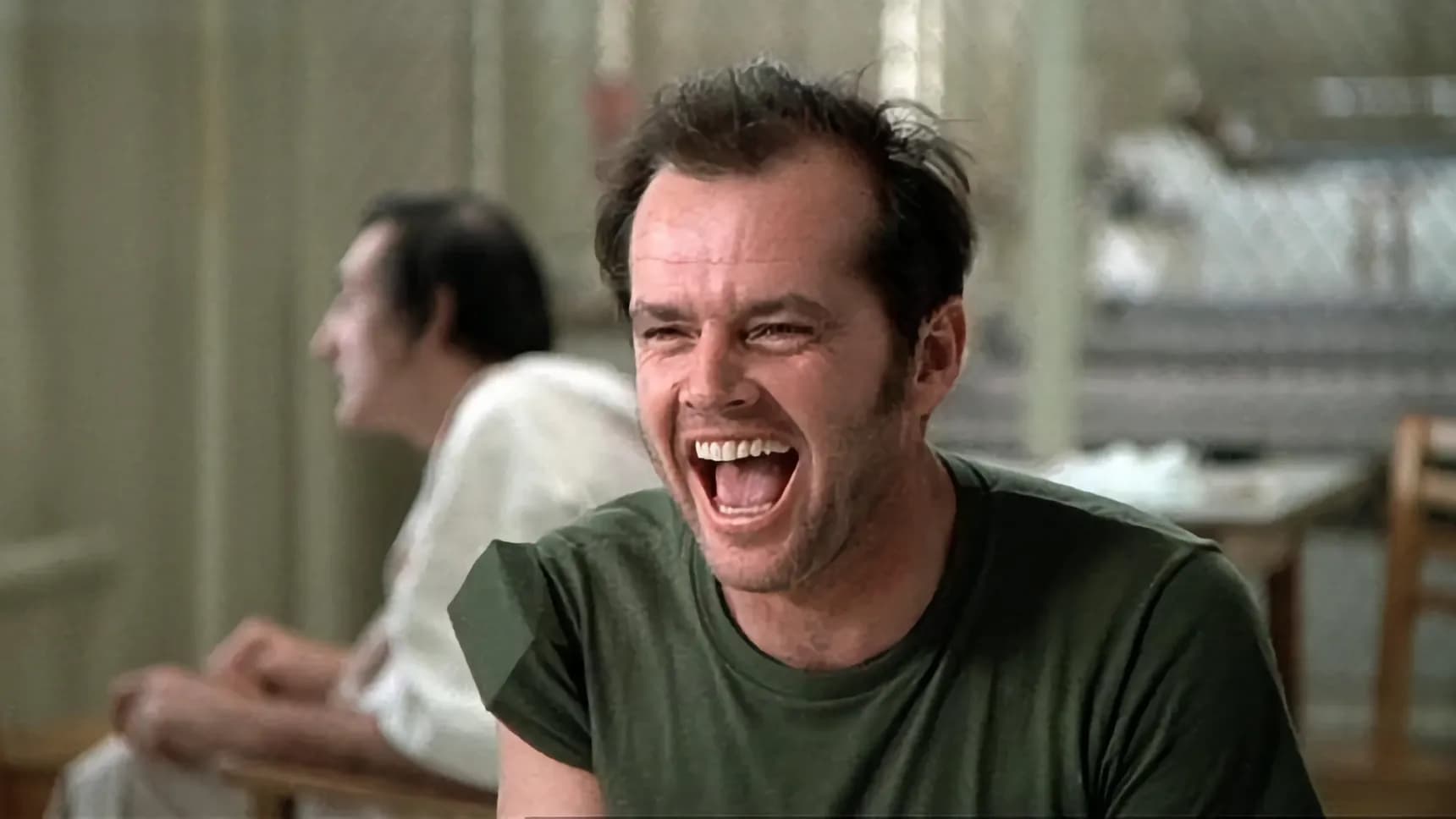 Jack Nicholson jako Randle P. McMurphy ve filmu Přelet nad kukaččím hnízdem