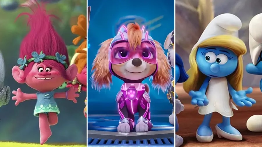 Filmy Trollové, Tlapková patrola ve velkofilmu a Šmoulové: Zapomenutá vesnice